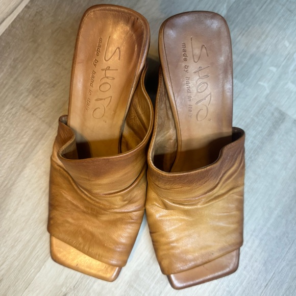 SHOTO fine Italian leather heeled sandals - Picture 4 of 11